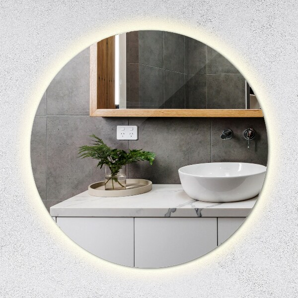 Modern round mirror with lights 50 cm