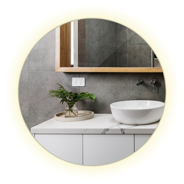 Round bath mirror with lights 100 cm