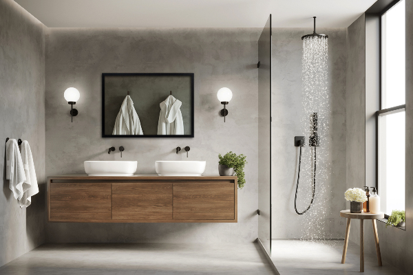 Rectangular bedroom mirror with black frame 100x70 cm