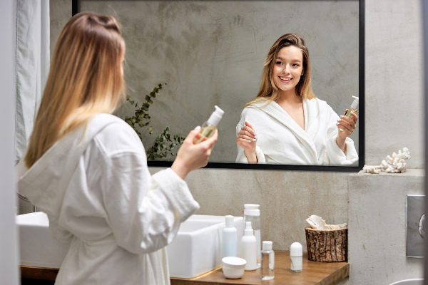 Rectangular mirror for hallway black frame 60x40 cm