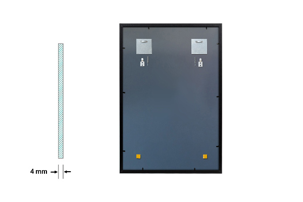 Rectangle hallway mirror with black frame 70x50 cm