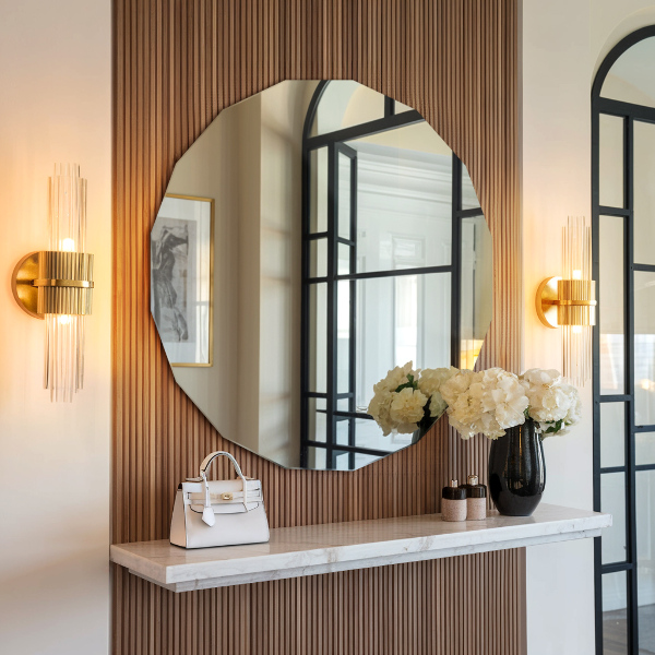 Geometric decorative mirror modern accessory 100x100 cm