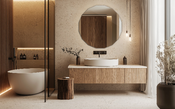 Geometric accent mirror aesthetic 80x80 cm