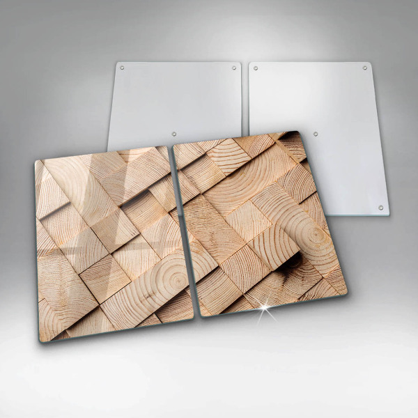 Induction hob cover Wooden squares