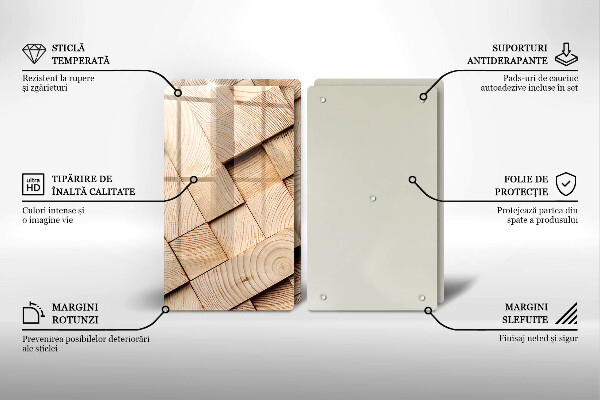 Induction hob cover Wooden squares