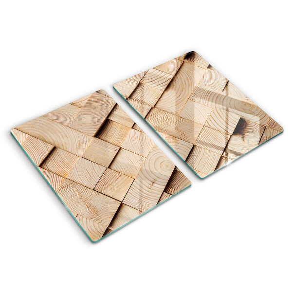 Induction hob cover Wooden squares