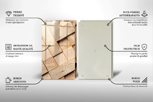 Induction hob cover Wooden squares