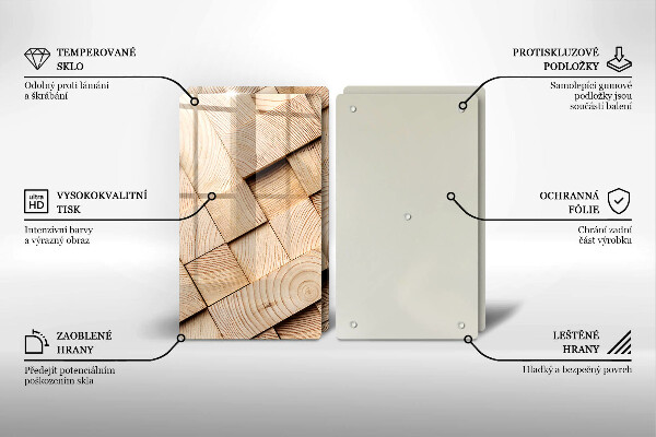 Induction hob cover Wooden squares