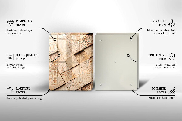 Induction hob cover Wooden squares