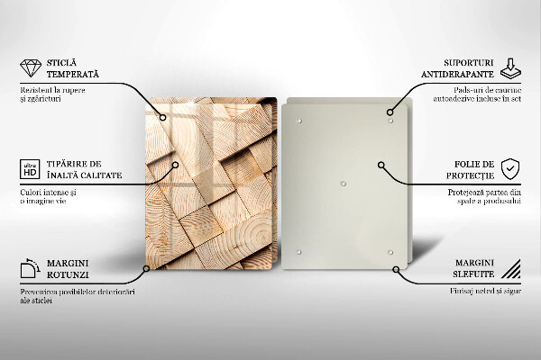 Induction hob cover Wooden squares