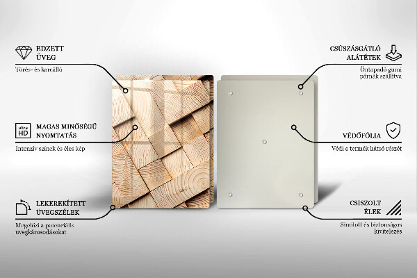 Induction hob cover Wooden squares