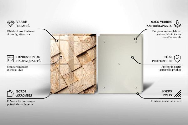 Induction hob cover Wooden squares