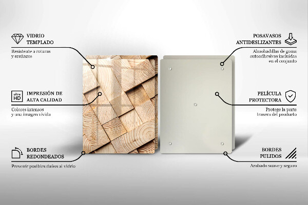 Induction hob cover Wooden squares