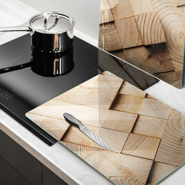 Induction hob cover Wooden squares