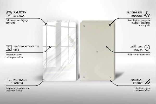 Induction hob cover Delicate marble