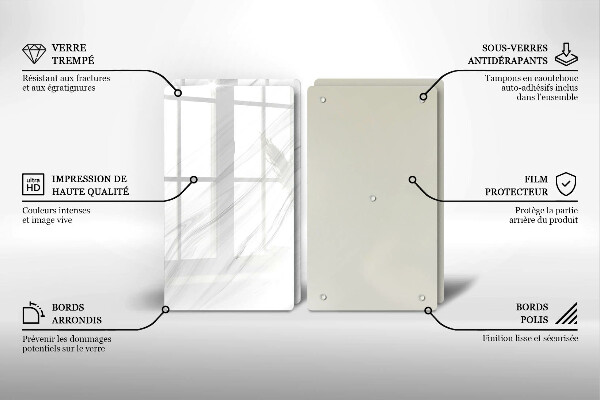 Induction hob cover Delicate marble