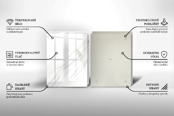 Induction hob cover Delicate marble