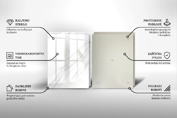 Induction hob cover Delicate marble