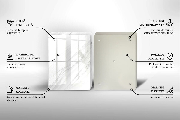 Induction hob cover Delicate marble