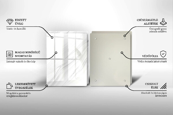 Induction hob cover Delicate marble