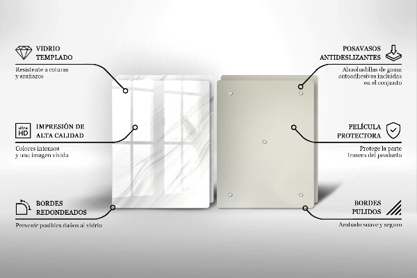 Induction hob cover Delicate marble