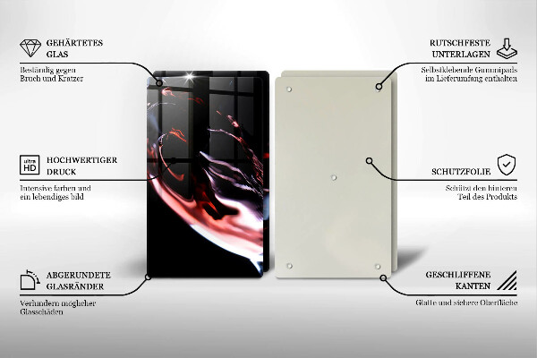 Induction hob cover A glass of red wine