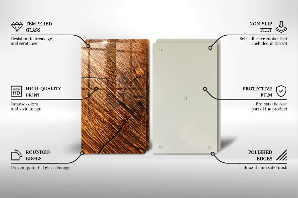 Induction hob cover Wood structure