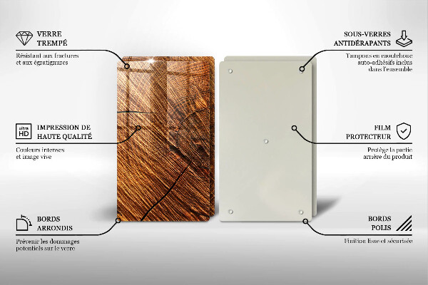 Induction hob cover Wood structure