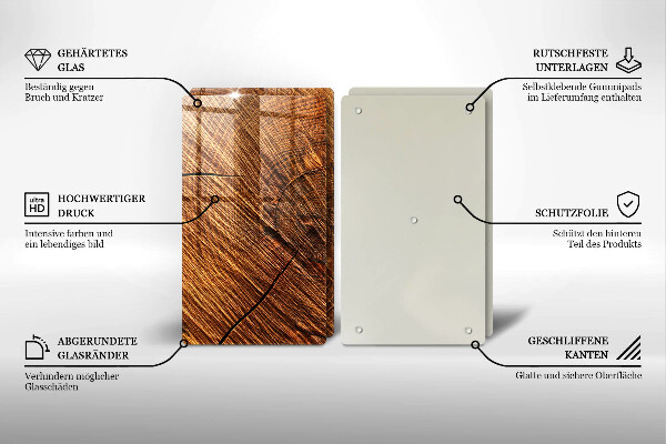 Induction hob cover Wood structure