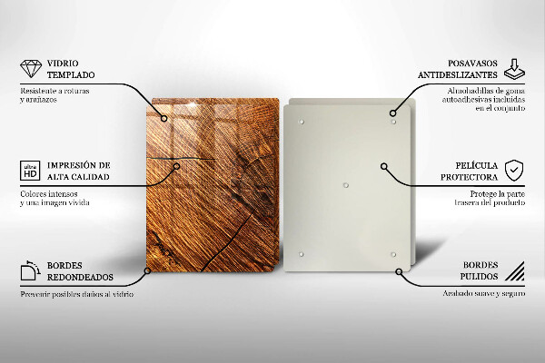 Induction hob cover Wood structure