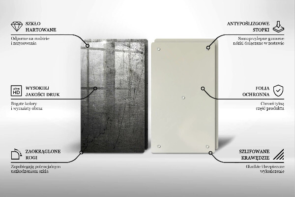 Induction hob cover Metal texture