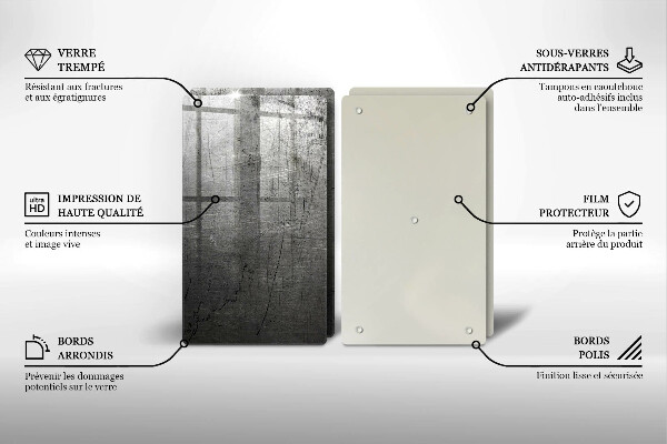 Induction hob cover Metal texture