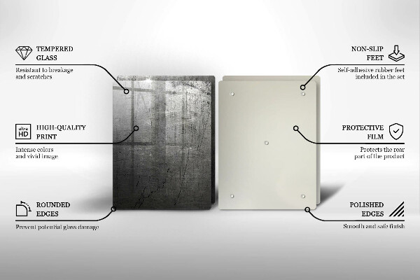 Induction hob cover Metal texture