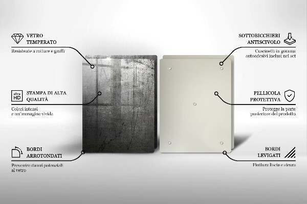 Induction hob cover Metal texture