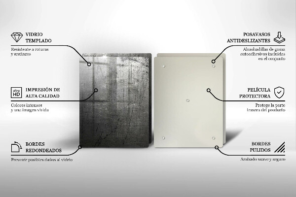 Induction hob cover Metal texture