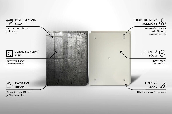 Induction hob cover Metal texture