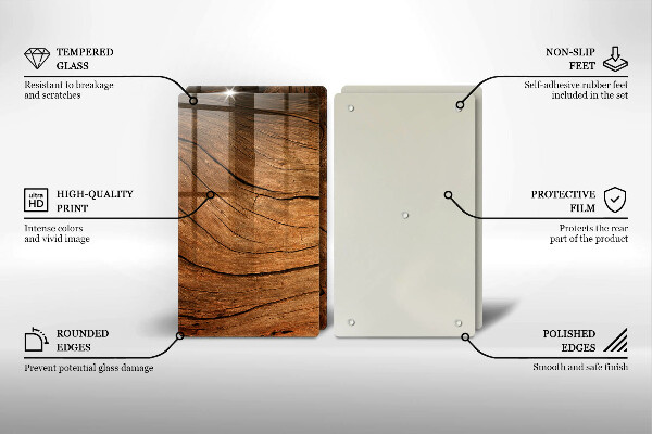 Induction hob cover Wood board texture