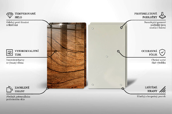 Induction hob cover Wood board texture