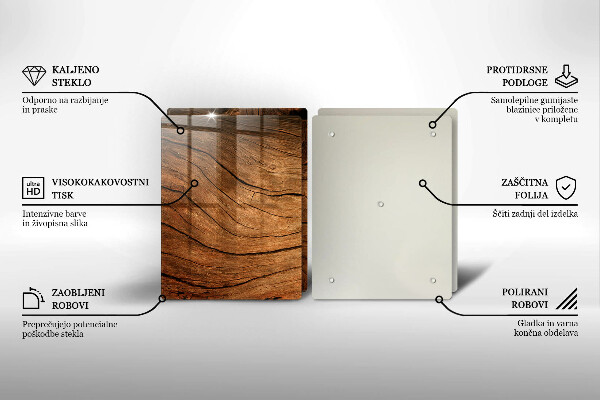 Induction hob cover Wood board texture