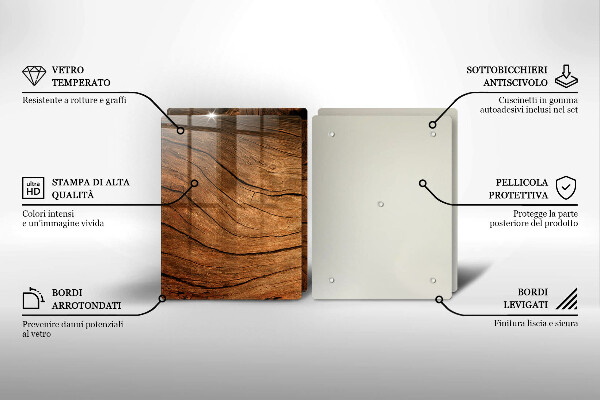 Induction hob cover Wood board texture