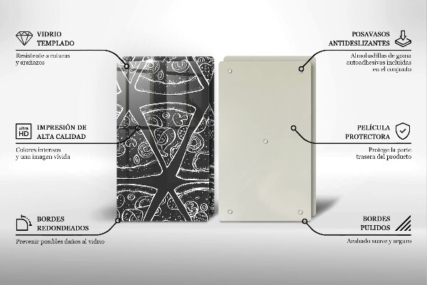 Kitchen worktop protector Pizza illustration