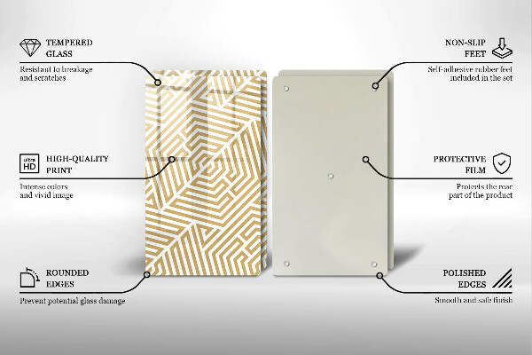 Induction hob cover Geometric lines