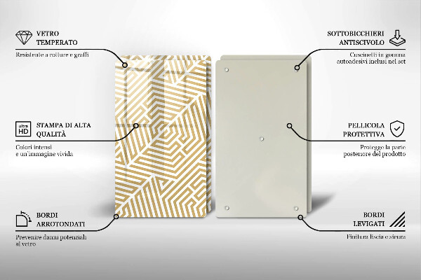 Induction hob cover Geometric lines