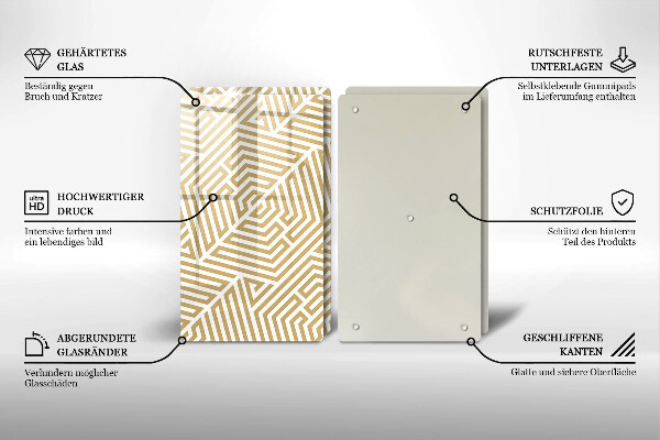 Induction hob cover Geometric lines