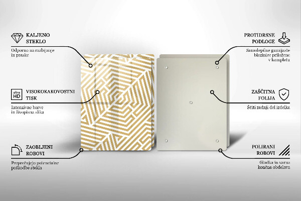 Induction hob cover Geometric lines