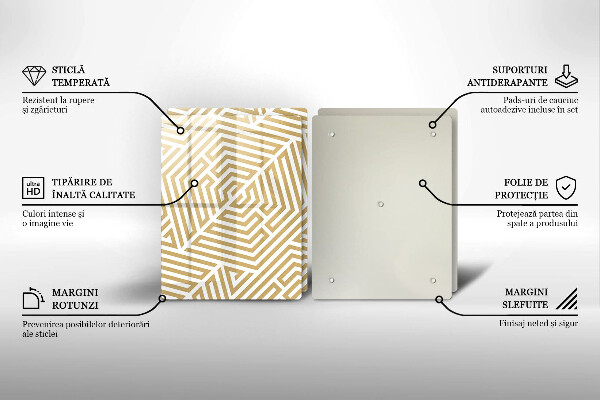 Induction hob cover Geometric lines