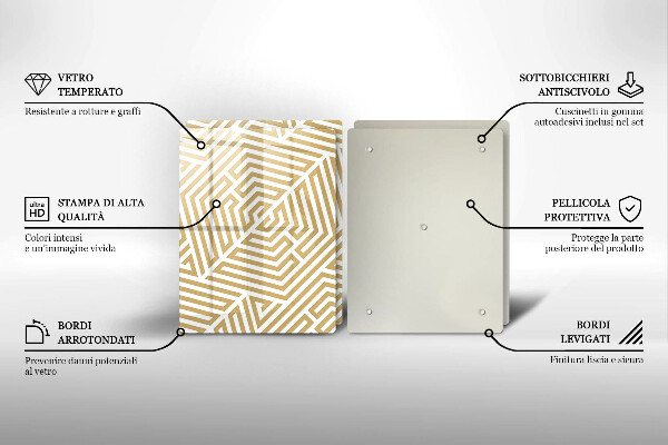 Induction hob cover Geometric lines