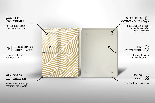 Induction hob cover Geometric lines