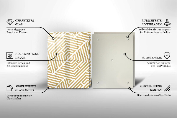 Induction hob cover Geometric lines