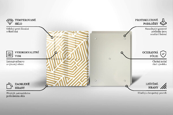 Induction hob cover Geometric lines